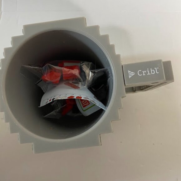 Cribl LEGO Compatible Novelty Coffee Cup Grey Build-On Brick Mug 12oz - Picture 6 of 8